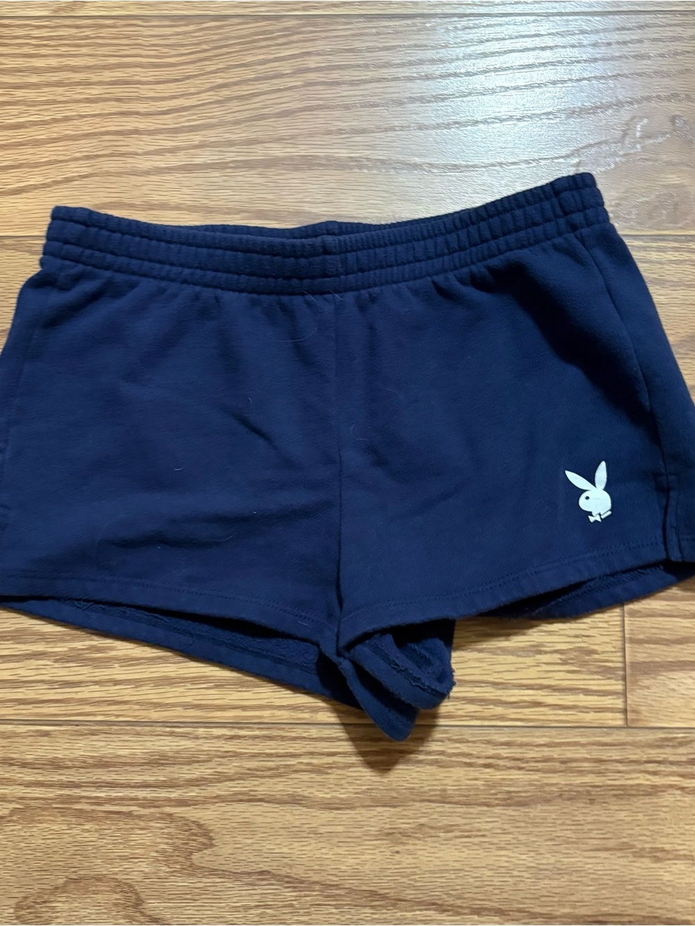 Playboy Bunny Logo Pacsun Blue White Sweat Lounge Shorts XS - Picture 2 of 6